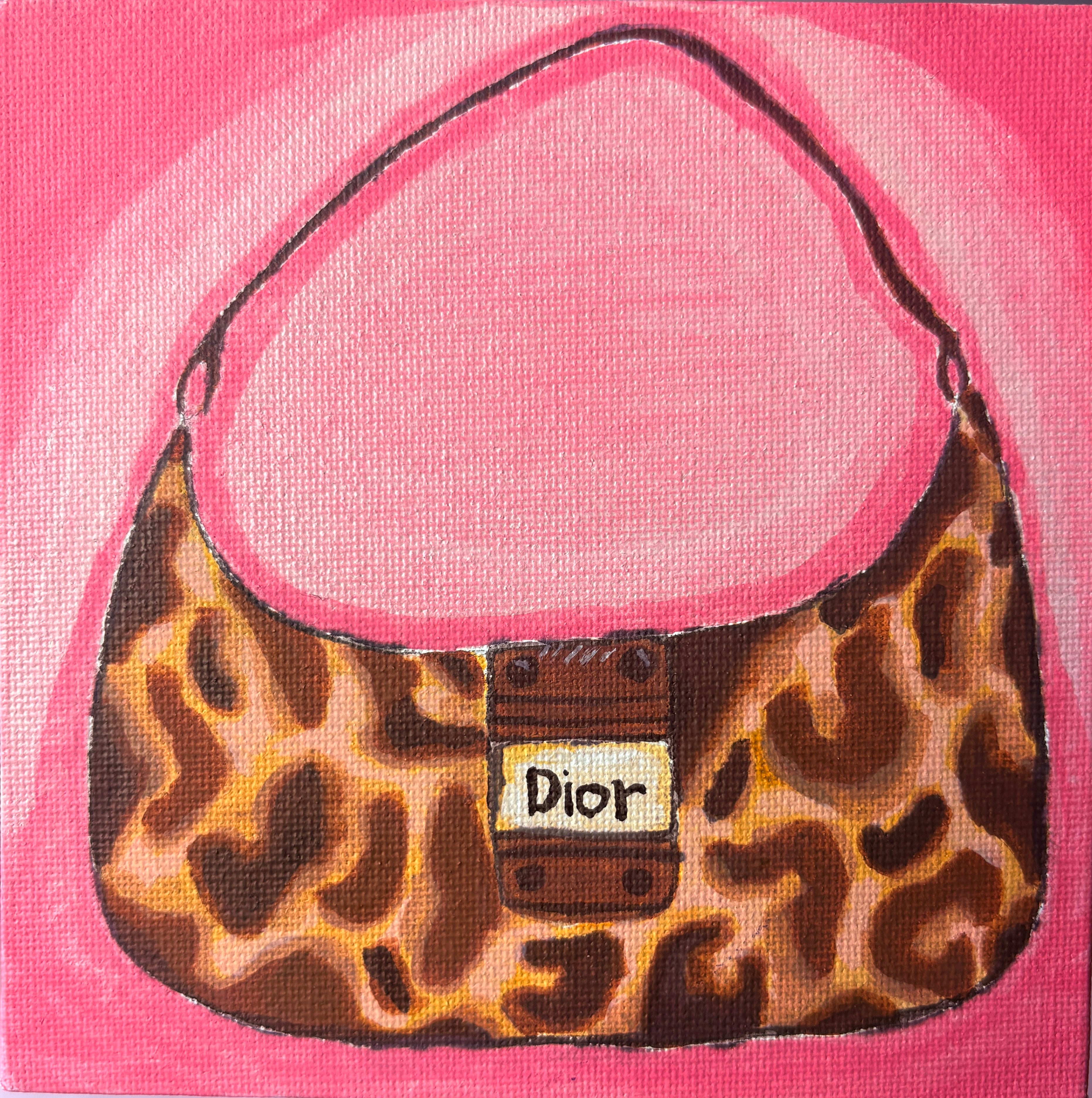 Leopard Purse Painting 5x5in